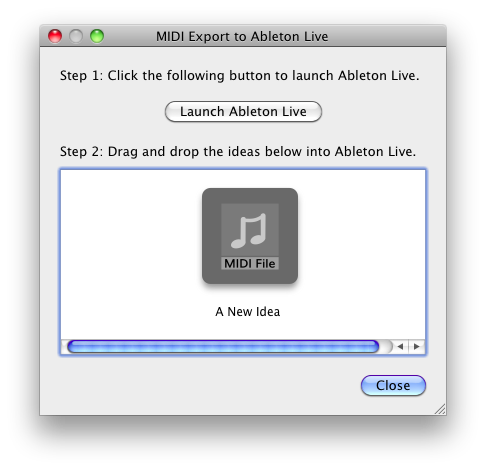 The Instant Export dialog for Ableton Live inside JamDeck.